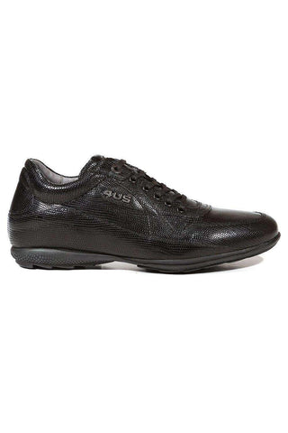 Cesare Paciotti Luxury Italian Men's Italian Designer Shoes Lizard Calf Black Sneakers (CPM5025)