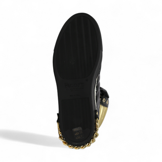 Cesare Paciotti Luxury Italian Men's Italian Designer Shoes Patent Specc Oro Black Sneakers (CPM5029)-AmbrogioShoes