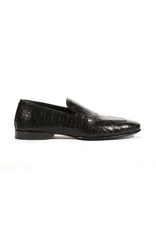 Cesare Paciotti Luxury Italian Men's Loafers Croc Print Cocco Lux Black PK Designer Shoes (CPM5448)-AmbrogioShoes