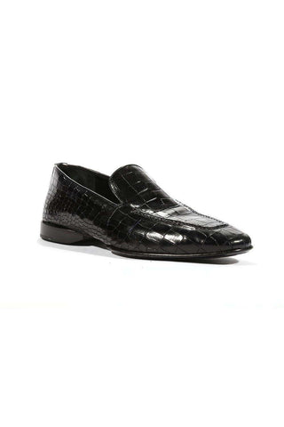 Cesare Paciotti Luxury Italian Men's Loafers Croc Print Cocco Lux Navy Designer Shoes (CPM5449)-AmbrogioShoes