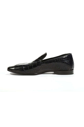 Cesare Paciotti Luxury Italian Men's Loafers Croc Print Cocco Lux Navy Designer Shoes (CPM5449)-AmbrogioShoes