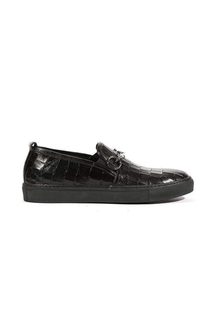 Cesare Paciotti Luxury Italian Men's Loafers Croc Print/Cocco Lux Black SP Designer Shoes (CPM5479)-AmbrogioShoes