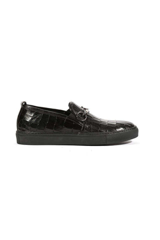 Cesare Paciotti Luxury Italian Men's Loafers Croc Print/Cocco Lux Black SP Designer Shoes (CPM5479)-AmbrogioShoes
