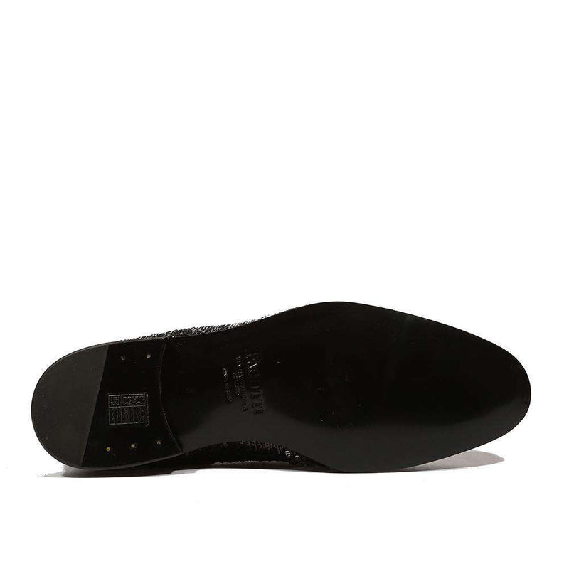 Cesare Paciotti Luxury Italian Men's Paillettes Black Silver Loafers (CPM5107)-AmbrogioShoes