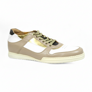 Cesare Paciotti Luxury Italian Men's Sand-White Oro Beige White Gold Sneakers (CPM5122)-AmbrogioShoes