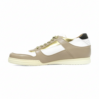 Cesare Paciotti Luxury Italian Men's Sand-White Oro Beige White Gold Sneakers (CPM5122)-AmbrogioShoes
