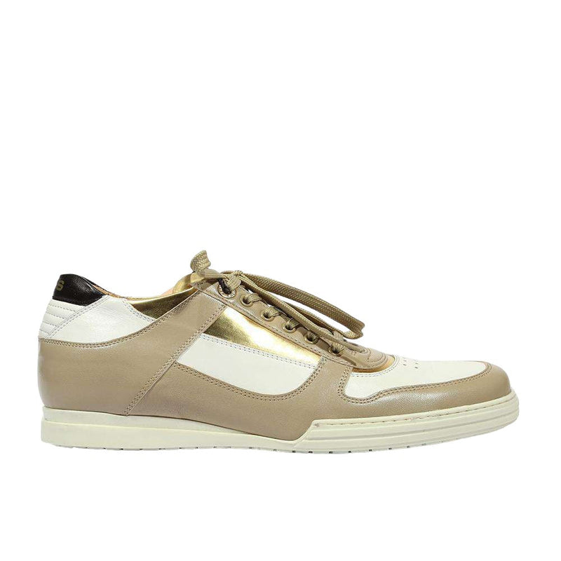 Cesare Paciotti Luxury Italian Men's Sand-White Oro Beige White Gold Sneakers (CPM5122)-AmbrogioShoes
