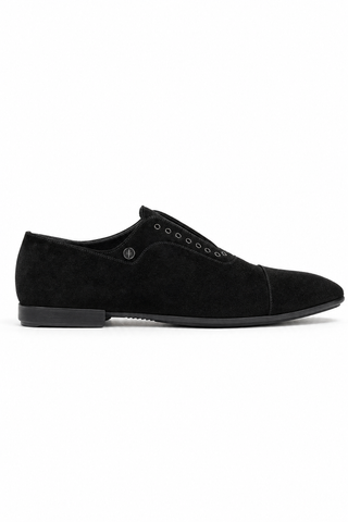 Cesare Paciotti Luxury Italian Mens Vit Camoscio Black Loafers (CPM5330) - Outside Side Profile