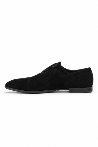 Cesare Paciotti Luxury Italian Mens Vit Camoscio Black Loafers (CPM5330) - Inside Side Profile