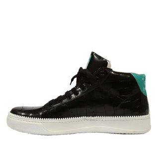 Cesare Paciotti Luxury Italian Men's Wimbledon Cocco Lux Black Green Sneakers (CPM5121)-AmbrogioShoes