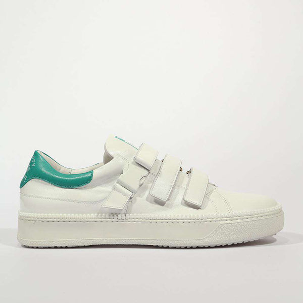 Cesare Paciotti Luxury Italian Men's Wimbledon Nappa Bianco Patent White Green Sneakers (CPM5120)-AmbrogioShoes