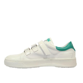 Cesare Paciotti Luxury Italian Men's Wimbledon Nappa Bianco Patent White Green Sneakers (CPM5120)-AmbrogioShoes