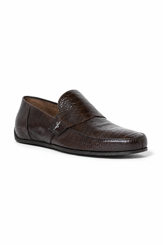 Cesare Paciotti Luxury Italian Struzzo Zamp Fondente Brown Loafers (CPM2327)-AmbrogioShoes