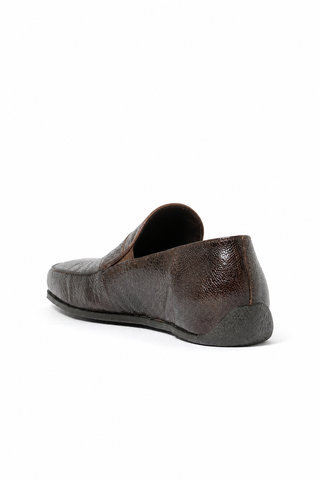 Cesare Paciotti Luxury Italian Struzzo Zamp Fondente Brown Loafers (CPM2327)-AmbrogioShoes