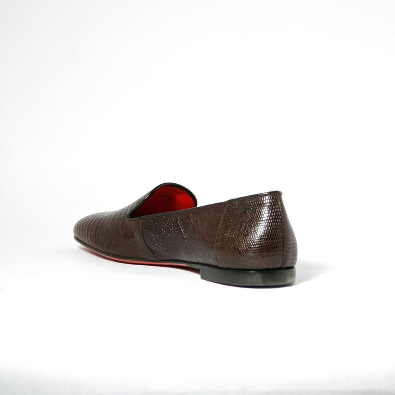 Cesare Paciotti Luxury Italian Teyus Perla Lizard Skin Fondente Loafers (CPM2336)-AmbrogioShoes
