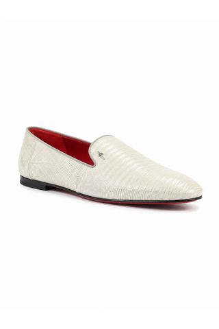 Cesare Paciotti Luxury Italian Teyus Perla Lizard Skin Grey Loafers (CPM2337)
