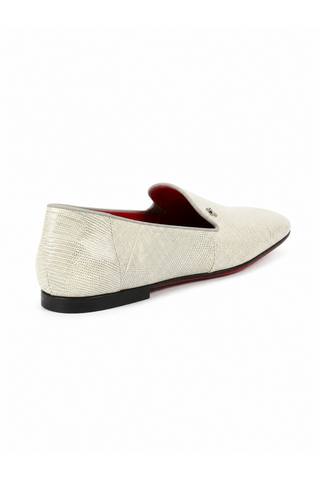 Cesare Paciotti Luxury Italian Teyus Perla Lizard Skin Grey Loafers (CPM2337)
