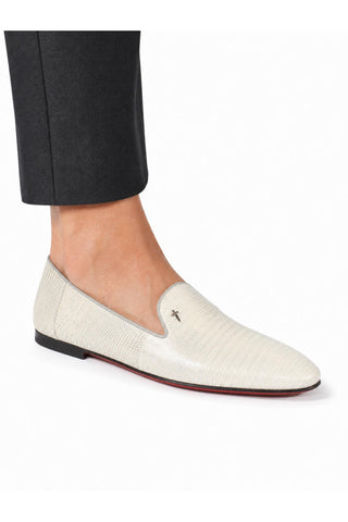 Cesare Paciotti Luxury Italian Teyus Perla Lizard Skin Grey Loafers (CPM2337)