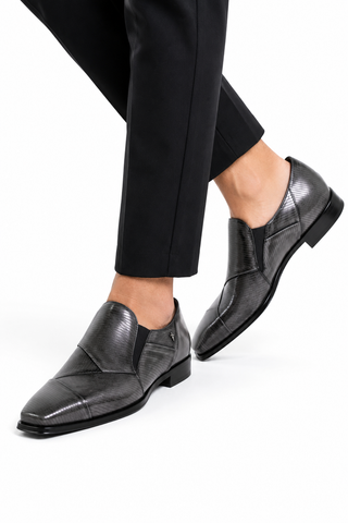 Cesare Paciotti Magic Old Antracite Leather Loafers (CPM2582)-AmbrogioShoes