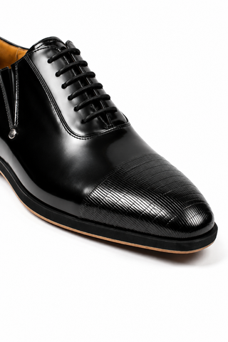 Cesare Paciotti Magic Old Black Leather Oxfords (CPM2413)-AmbrogioShoes