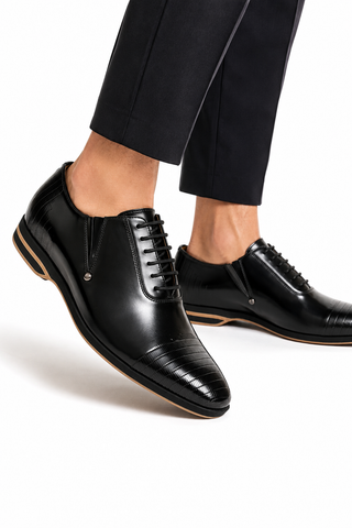 Cesare Paciotti Magic Old Black Leather Oxfords (CPM2413)