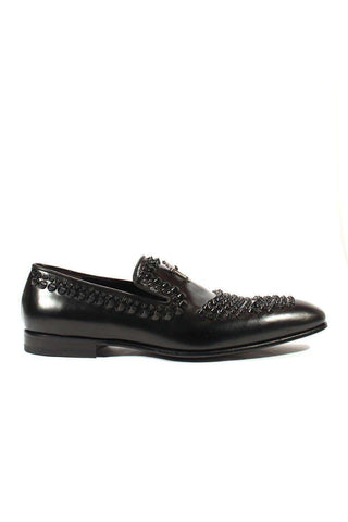 Cesare Paciotti Old Paint Black Leather Loafers (CPM2503)-AmbrogioShoes