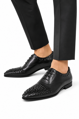 Cesare Paciotti Old Paint Black Oxfords (CPM2500)-AmbrogioShoes