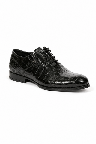 Cesare Paciotti Oxfords Croc Embossed Cocco Lux Black SL (CPM5425)-AmbrogioShoes