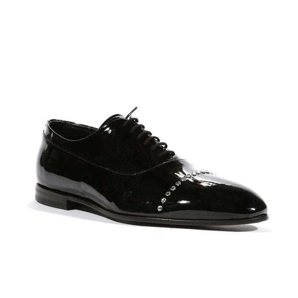 Cesare Paciotti Luxury Italian Mens Oxfords Patent Calf Black Shoes (CPM5465)-AmbrogioShoes