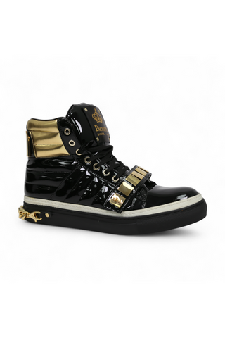 Cesare Paciotti Patent Specc Oro Black Sneakers (CPM5029)-AmbrogioShoes