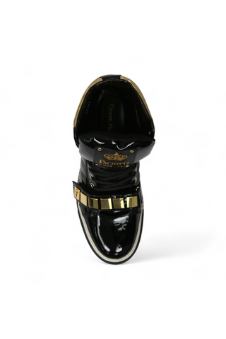 Cesare Paciotti Patent Specc Oro Black Sneakers (CPM5029)
