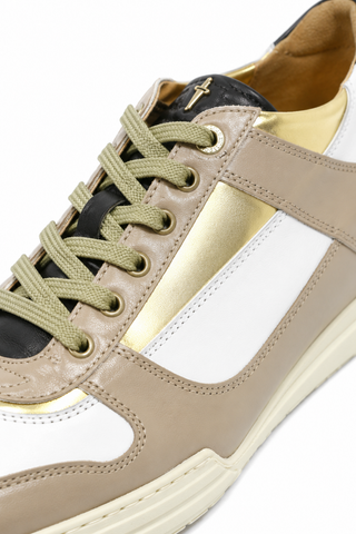 Cesare Paciotti Sand-White Oro Beige White Gold Sneakers (CPM5122)-AmbrogioShoes