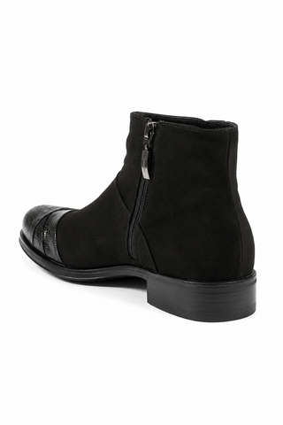 Cesare Paciotti Struzzo Black Vit Cam Suede / Lizard Claw Boots (CPM2565)