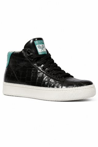 Cesare Paciotti Wimbledon Cocco Lux Black Green Sneakers (CPM5121)-AmbrogioShoes