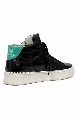 Cesare Paciotti Wimbledon Cocco Lux Black Green Sneakers (CPM5121)-AmbrogioShoes