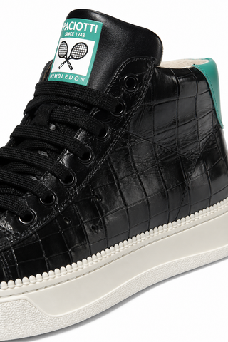 Cesare Paciotti Wimbledon Cocco Lux Black Green Sneakers (CPM5121)-AmbrogioShoes