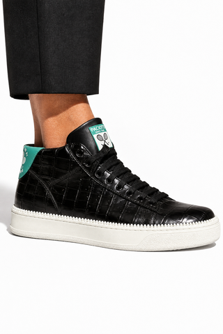 Cesare Paciotti Wimbledon Cocco Lux Black Green Sneakers (CPM5121)