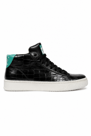 Cesare Paciotti Wimbledon Cocco Lux Black Green Sneakers (CPM5121)-AmbrogioShoes