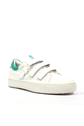 Cesare Paciotti Wimbledon Nappa Bianco Patent White Green Sneakers (CPM5120)-AmbrogioShoes