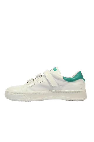 Cesare Paciotti Wimbledon Nappa Bianco Patent White Green Sneakers (CPM5120)-AmbrogioShoes