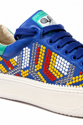 Cesare Paciotti Wimbledon Vit Camoscio Denim Blue Sneakers (CPM5347)