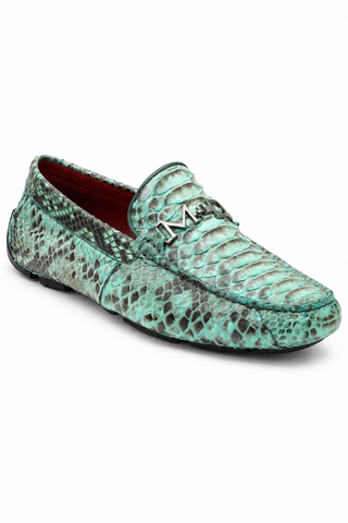 Marco Di Milano Pia Python Horse-Bit Loafer - Aqua