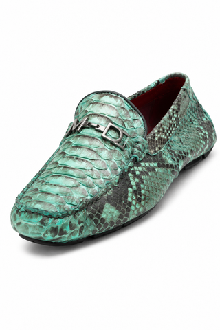 Marco Di Milano Pia Python Horse-Bit Loafer - Aqua