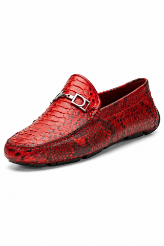 Marco Di Milano Pia Python Horse-Bit Loafer - Red