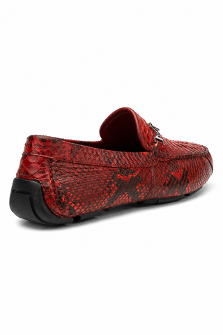 Marco Di Milano Pia Python Horse-Bit Loafer - Red