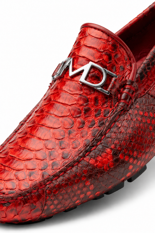 Marco Di Milano Pia Python Horse-Bit Loafer - Red