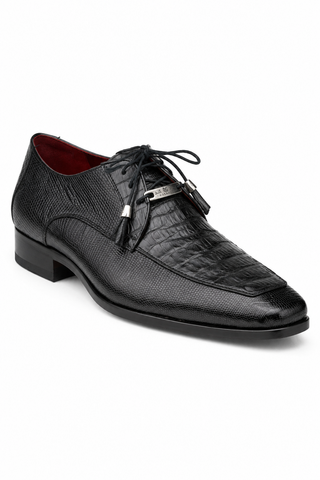 Marco Di Milano Merida Crocodile & Lizard Derby - Black