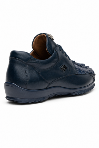 Marco Di Milano Udine Crocodile & Leather Sneaker - Navy