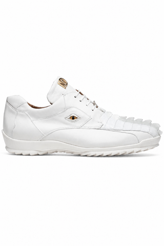 Marco Di Milano Udine Crocodile & Leather Sneaker - White