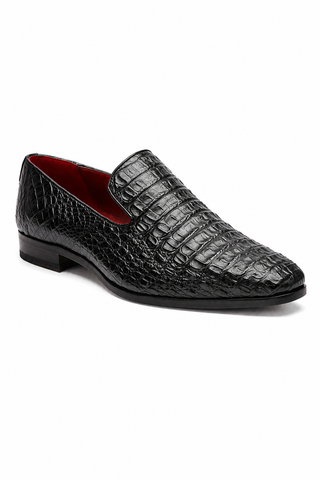 Marco Di Milano Trento Crocodile Loafer - Black-AmbrogioShoes
